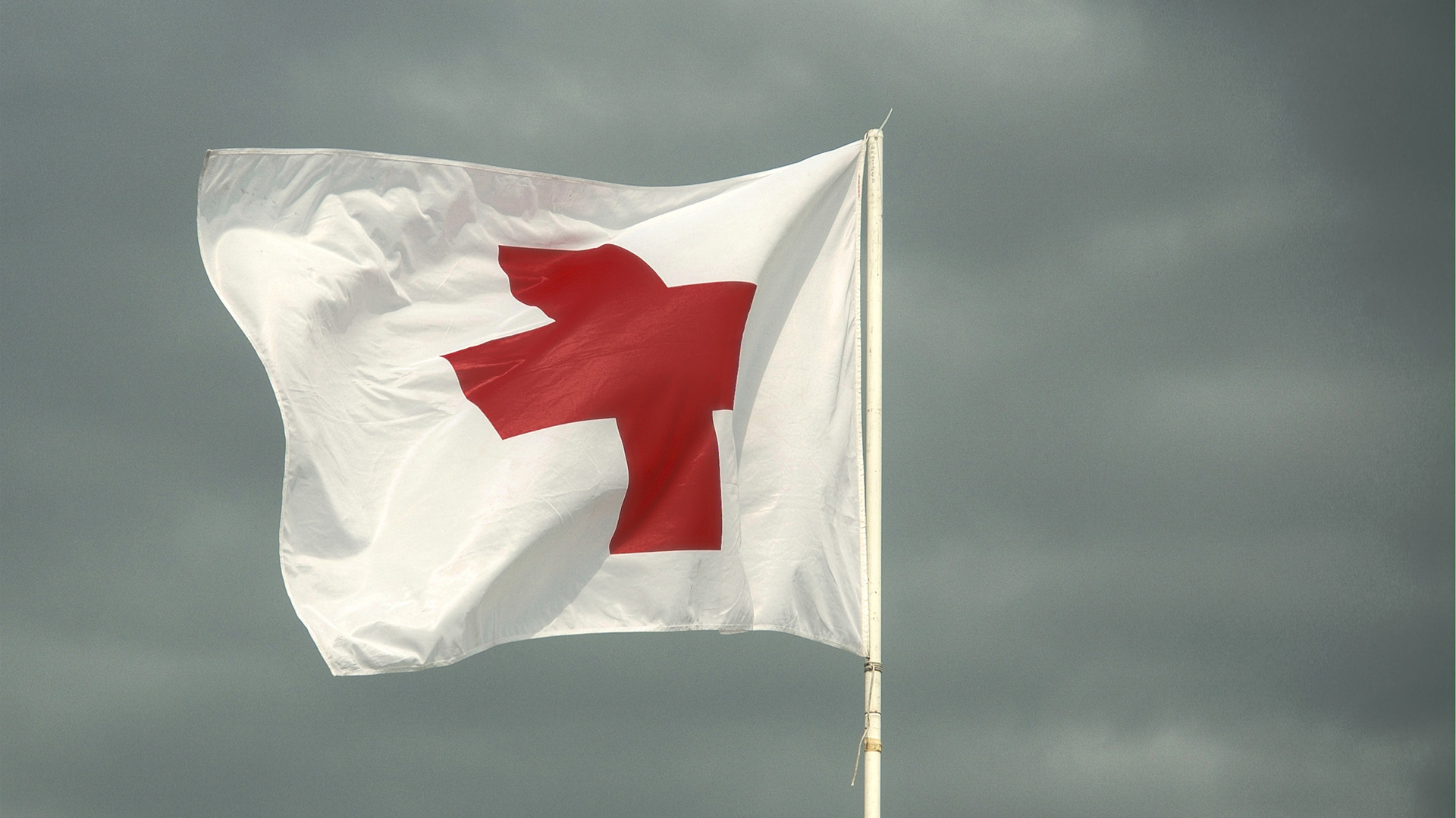 DRK Fahne im Wind, Rotes Kreuz